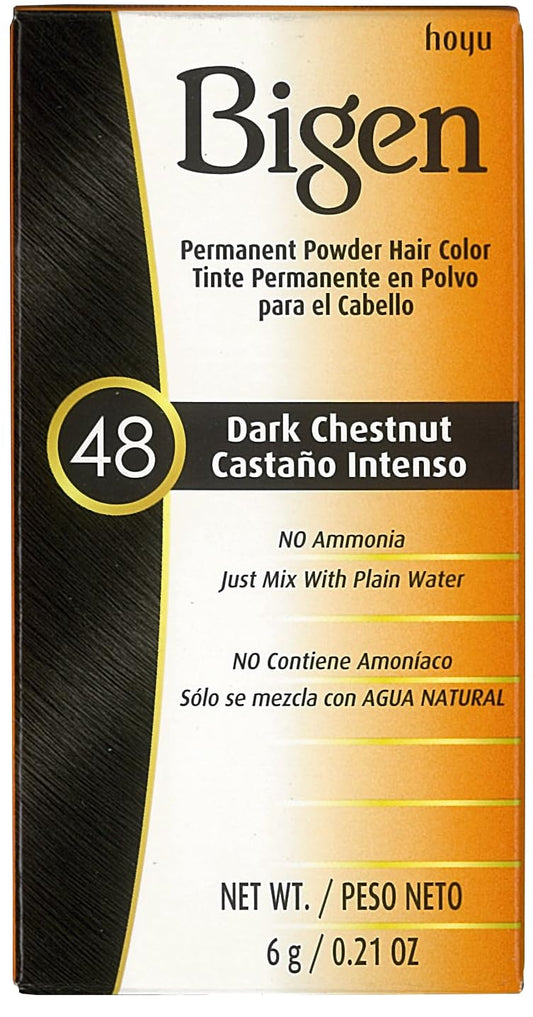 Bigen Permanent Powder Hair Color 48 Dark Chestnut 1 Ea (Pack Of 12)