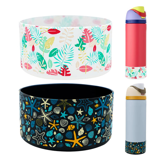 HEYSKAY 2PCS Silicone Boot for Owala Flask Water Bottle 24oz Anti-Slip Protective Sleeve for Owala Twist,FreeSip and Flip Stainless Steel Water Bottle BPA-Free Boot Bottom Base