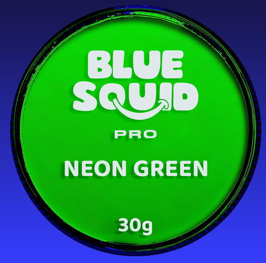 Blue Squid PRO Face Paint - Professional Water Based Single Cake Facepaint & Body Paints - SFX Makeup, Kids Adults Face Painting for Costume, Halloween, Cosplay - Neon Green 30g / 1oz