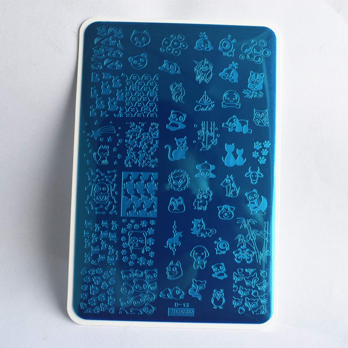 2pcs Floral Animal Unicorn Series Nail Stamping Template - Plants, Cute Cat Panda Fox Manicure Nail Art Image Plate - Flowers, Print Stencil