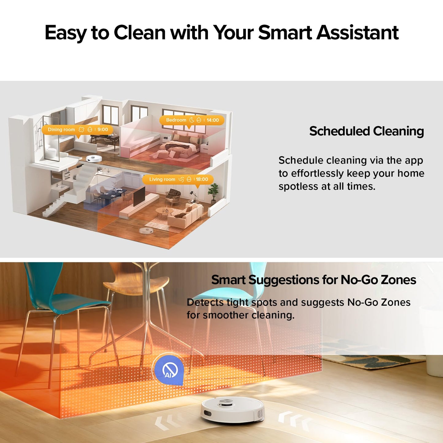 roborock Q7 M5+ Robot Vacuum and Mop, Upgraded from Q5 Max+, 7 Weeks Self-Emptying, 10000Pa Suction, Dual Anti-Tangle System, for Pet Hair & Carpet, PreciSense LiDAR Navigation, App Control, White