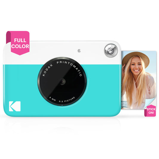 KODAK Printomatic Full-Color Instant Print Digital Camera - Colorful Photos On Zink 2x3" Sticky-Back Photo Paper - 5MP, Portable, Creative Fun Gift for Birthday, Christmas, Holiday - Blue