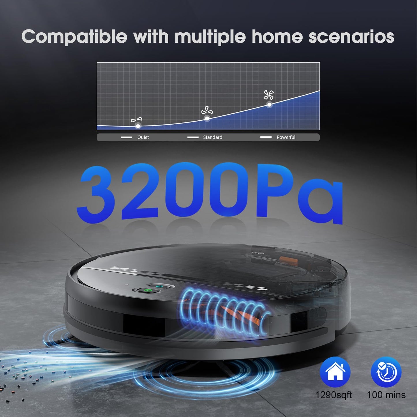 Robot Vacuum and Mop, 2-in-1 Robotic Vacuums Cleaner with Smart Max Strong Suction, WiFi/App/Alexa Voice Control, Obstacle Avoidance, for Pet Hair, Carpets and More