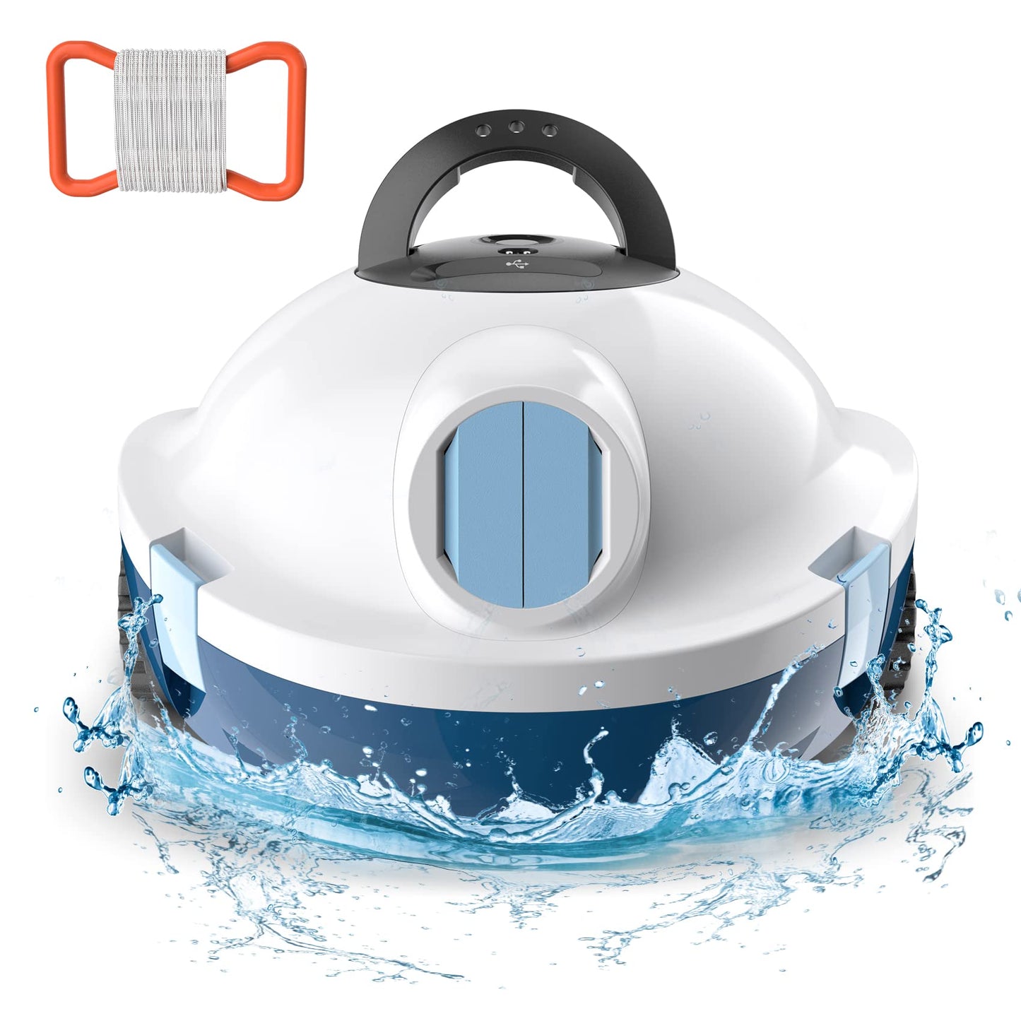 OUCAXIA Y10 Cordless Robotic Pool Cleaner Automatic Vacuum - 90 Mins Runtime, Powerful Suction, Self-Parking, Lightweight for Above/Inground Pools Up to 65ft/1100 Sq.Ft, White