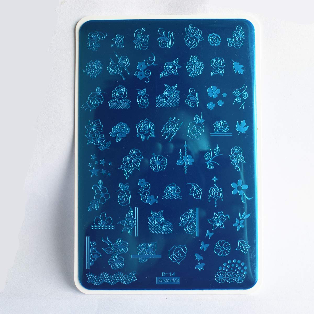 2pcs Floral Animal Unicorn Series Nail Stamping Template - Plants, Cute Cat Panda Fox Manicure Nail Art Image Plate - Flowers, Print Stencil