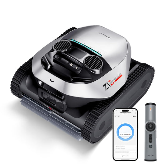 DREAME Z1 Pro Cordless Robotic Pool Cleaner, LiFi Remote Control, 8000 GPH Suction, Waterline Horizontal Cleaning, Auto-Retrieval, Automatic Pool Vacuum for Above & In-Ground Pools, Upgraded Version