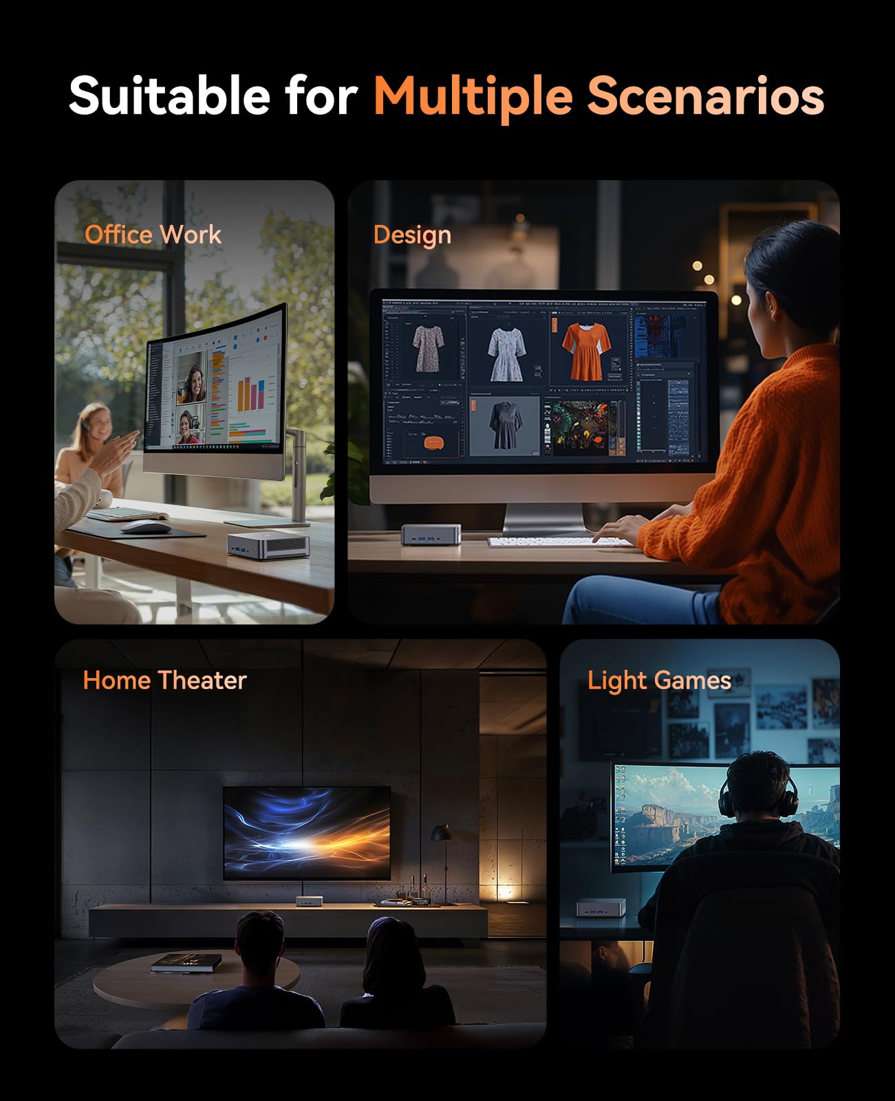 KAMRUI AM21 Mini Gaming PC Ryzen 9 6900HX (Up to 4.9Ghz), Mini Desktop Computer, 16GB DDR5 4800 MHz 512GB SSD, Dual LAN, Dual NVMe PCIe 4.0 SSD Slots, WiFi 6, BT5.2, 4K@60Hz ，Business, Office, Home