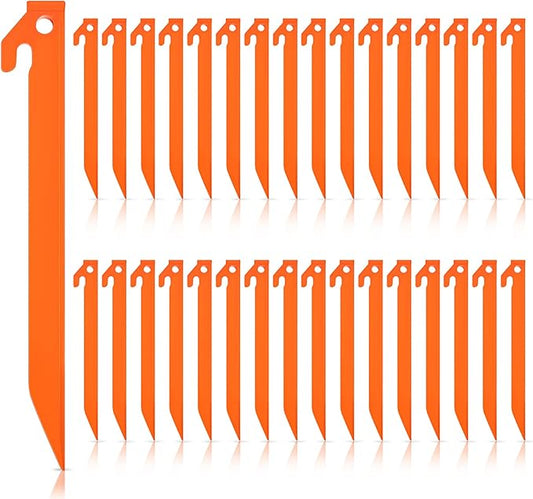 Deekin Plastic Tent Stakes 9 Inch Heavy Duty Tent Pegs Spike Hook Stakes Light Safe Tent Stakes Canopy Stakes for Summer Beach Garden Decorations Camping Outdoor Lawn Tarp