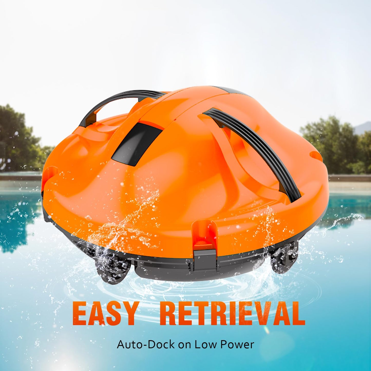 Upgrade Cordless Robotic Pool Cleaner for Above Ground Pool Vacuum Robot with Dual Motors, Automatic Pool Vacuum for Inground Pools Up to 1000 Sq.Ft (Lasts 120 Mins)