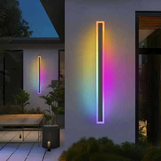RGB Outdoor Wall Lights, 2 Pack 40inch Long Wall Sconce, Modern Lighting LED Outdoor Wall Lights, Long Wall Light IP65 Waterproof 30W Dimmable Exterior Sconce Led Linear Light for Garage, Patio,Porch