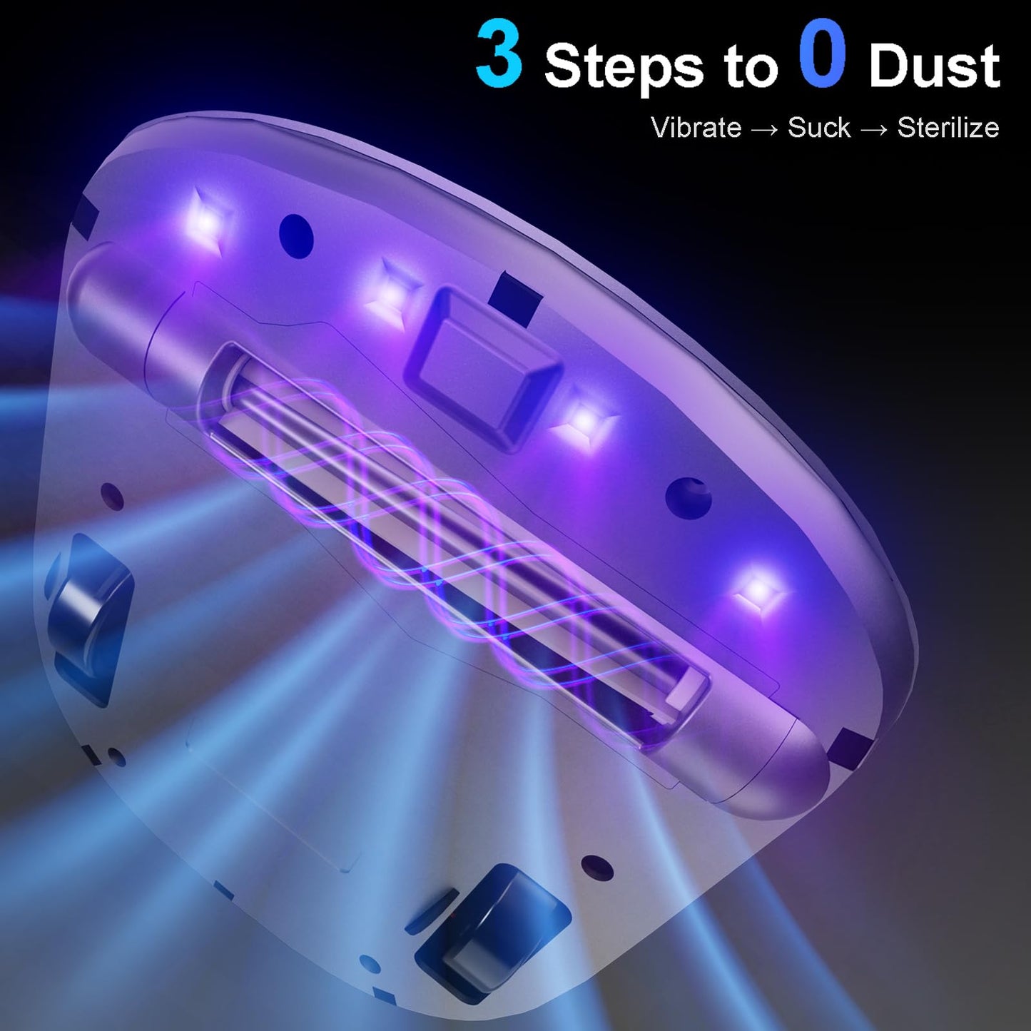 CREATULIZE 3 in 1 Cordless Robot Bed Vacuum Cleaner with 270nm UV Light - Smart Navigation, 14AW Strong Suction & Edge Detection Technology for Mattress, Sofa, Carpet