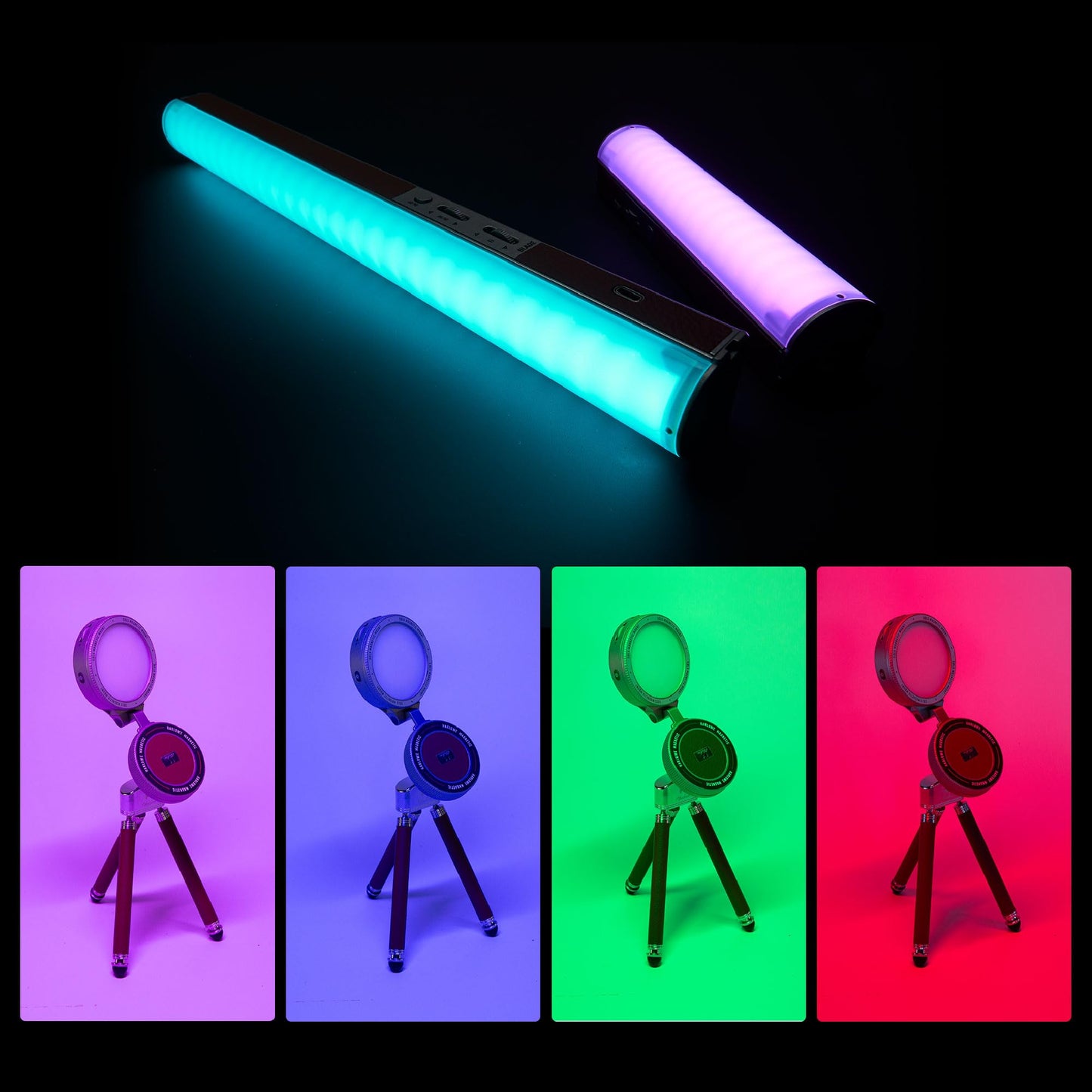 Harlowe LED Tube Light RGB and Bi-Color Handheld Light Wand Stick with App Control, Built-in Battery, Portable Lighting Bar for Photography and Videography, Blade 5