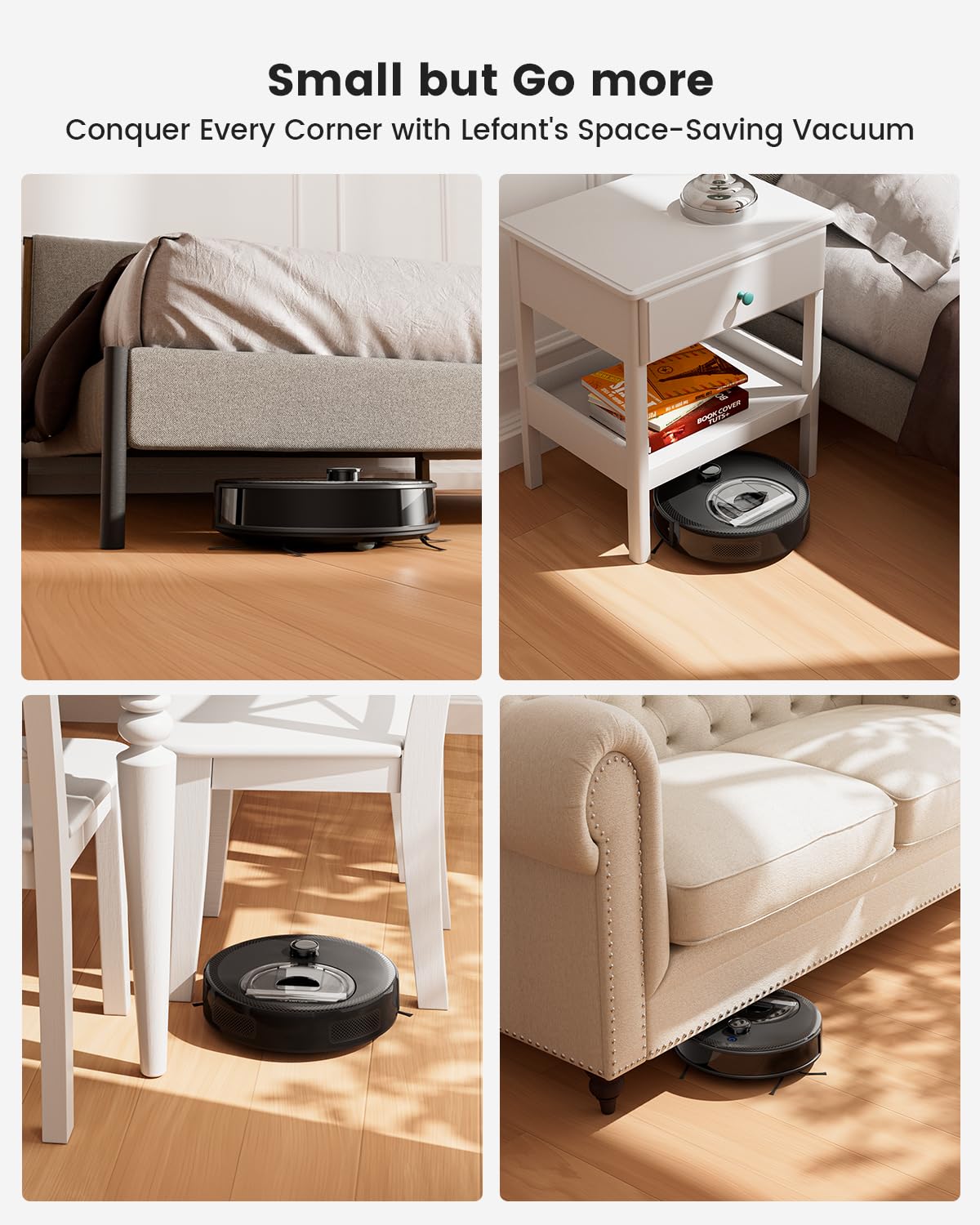 Lefant LiDAR Robot Vacuum and Mop, 450ml Visible Dustbin, Upgraded 190° PSD Obstacle Avoidance, Customized Cleaning, Multi-Floor Mapping, 150 Mins Runtime, WiFi/Alexa/APP, Pet Hair & Carpets, M330 Pro