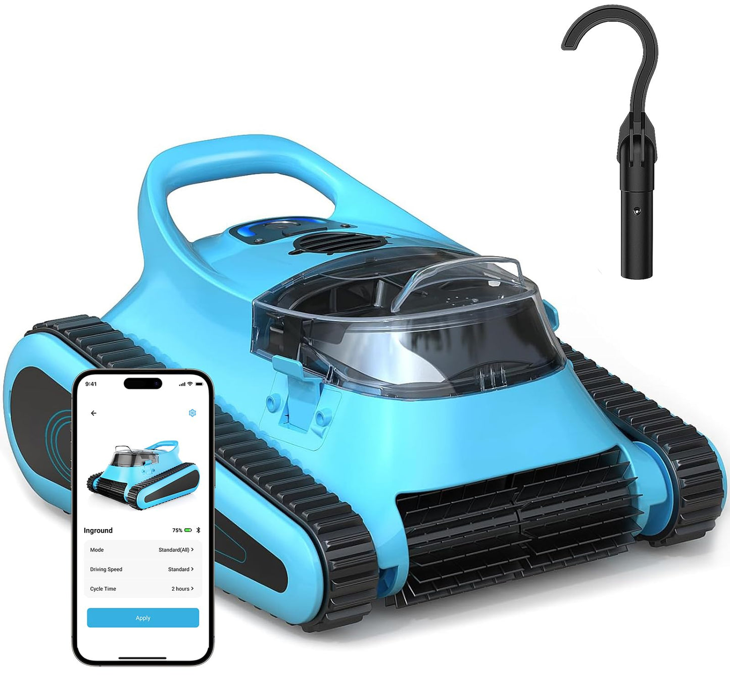 (2025 Upgraded) Cordless Robotic Pool Vacuum Cleaner,Wall-Climbing & Waterline Cleaning, Smart Navigation & App Control, 150 Min Runtime for In-Ground & Above Ground Pools up to 2000 Sq Ft