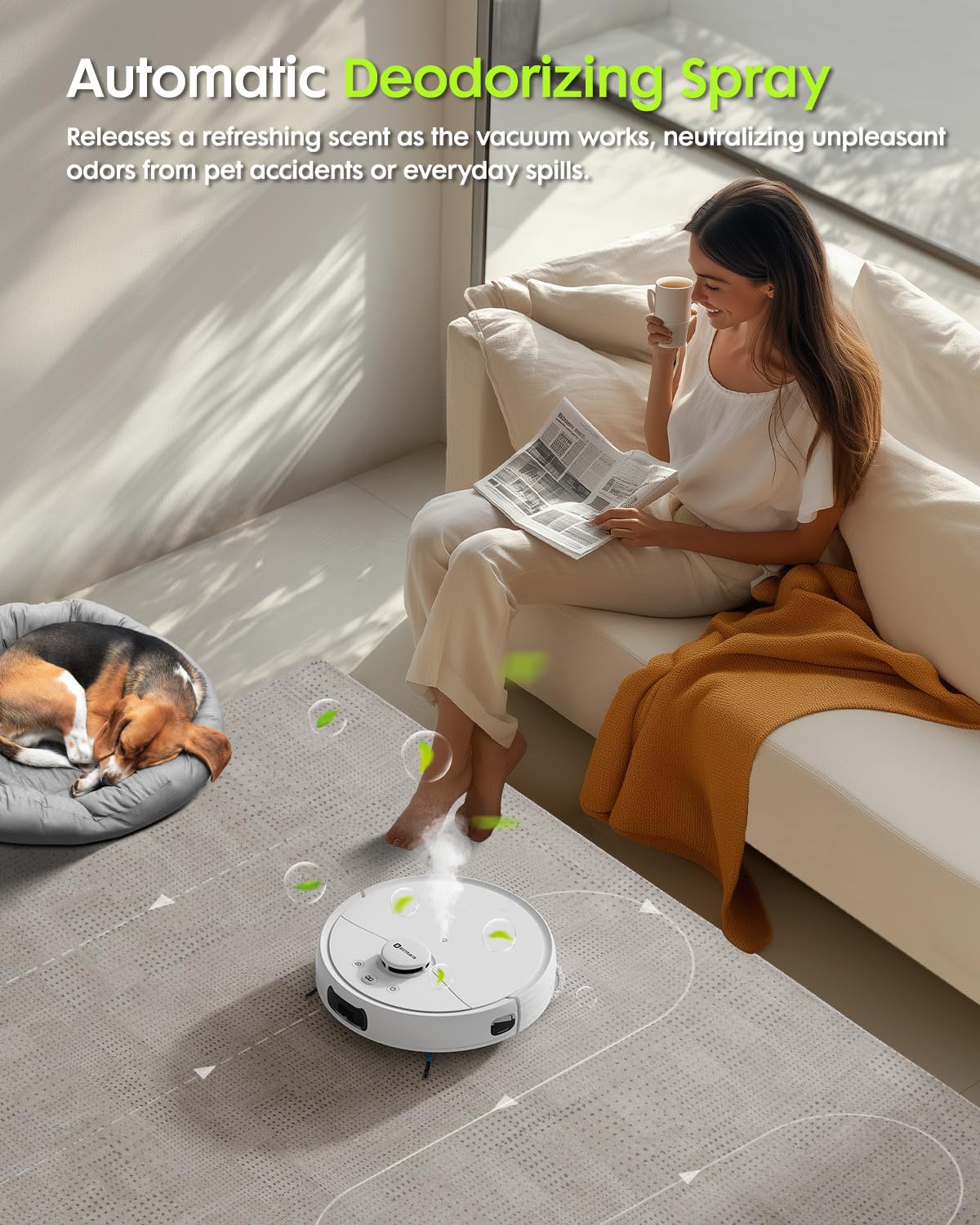 EXTRAVIS V5 Robot Vacuum and Mop, Self-Emptying Robotic Vacuum Cleaner, 8500Pa Suction, Pet Hair Tangle Cutter, Laser Navigation, Cat Laser, Carpet Detection, Ideal for Hard Floor, Tile, and Carpet