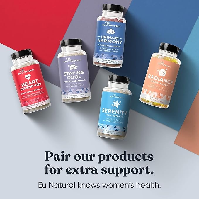 Heart Defend-Her Womens Heart Health Supplements – Advanced 3-in-1 Blend with Grape Seed Extract, Vitamin K2 MK-7, and CoQ10 – Support Blood Pressure, Artery and Bone Strength – 60 Vegetarian Capsules