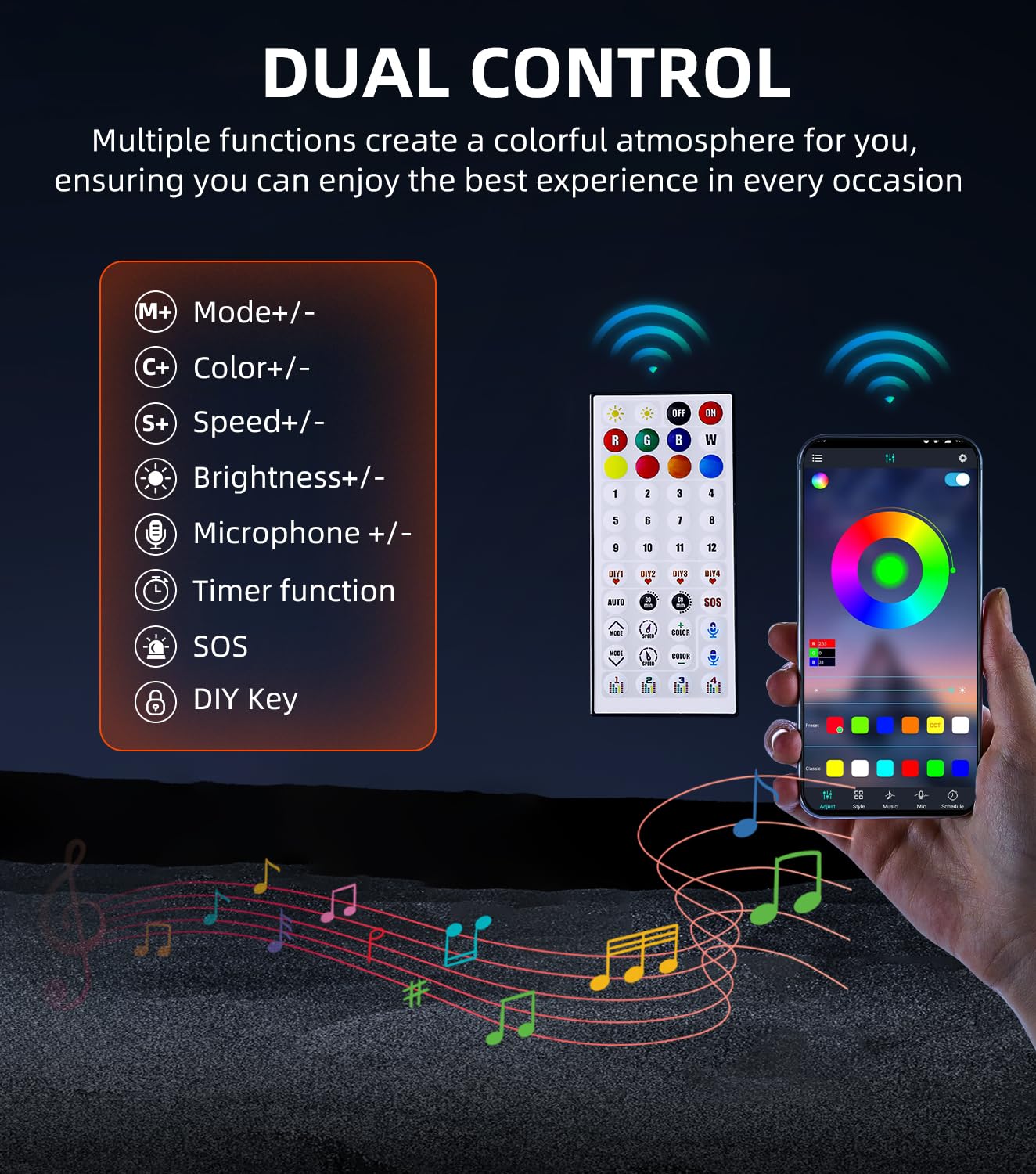 ZIMABLUE 2PC 1FT Fat Whip Lights for Side by Side, App & Remote Control RGB Chasing Light Whip with 3 Switchs for ATV UTV Dune Buggy Truck,LED Whip Light Compatible with Polaris RZR Can-Am Maverick X3