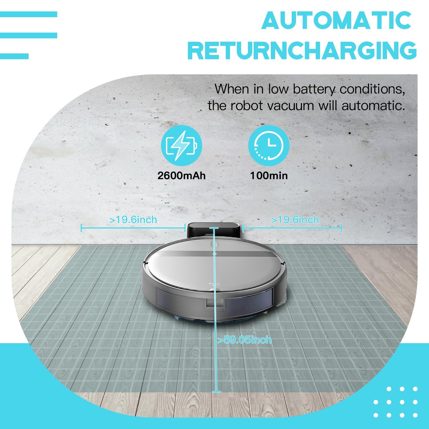 Kilgone Robot Vacuum and Mop Combo - WiFi/Alexa/App, Robotic Vacuum Cleaner, Ultra-Slim & Quiet, Tangle-Free, Auto Recharge, Multi-Surface Cleaning, Cleans Carpets, Hard Floors & Pet Hair Efficiently