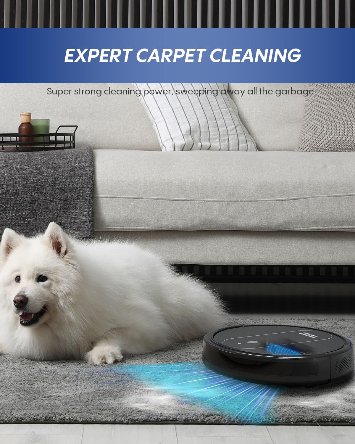 AZQQ Robot Vacuum and Mop: 2-in-1 Vacuum Robot 4000Pa Strong Suction & Alexa/APP Control & Central Brush & Self-Charging, Schedule Robot Vacuum Cleaner for Pet Hair, Hard Floor, Carpet