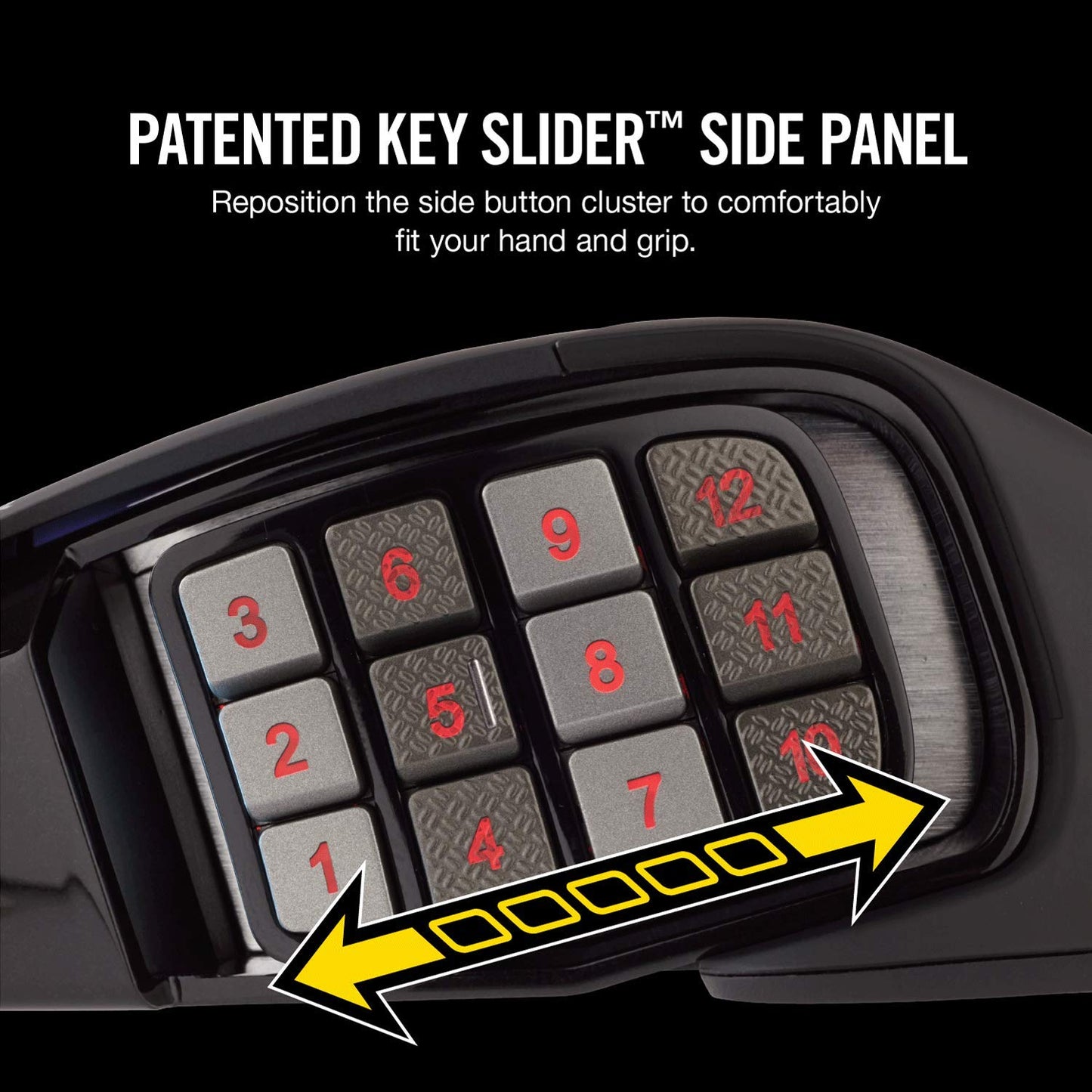 Corsair Scimitar Pro RGB Optical MMO Gaming Mouse (16,000 DPI Optical Sensor, 12 Programmable Side Buttons, 4-Zone RGB Multicolour Lighting, On-Board Storage) - Black