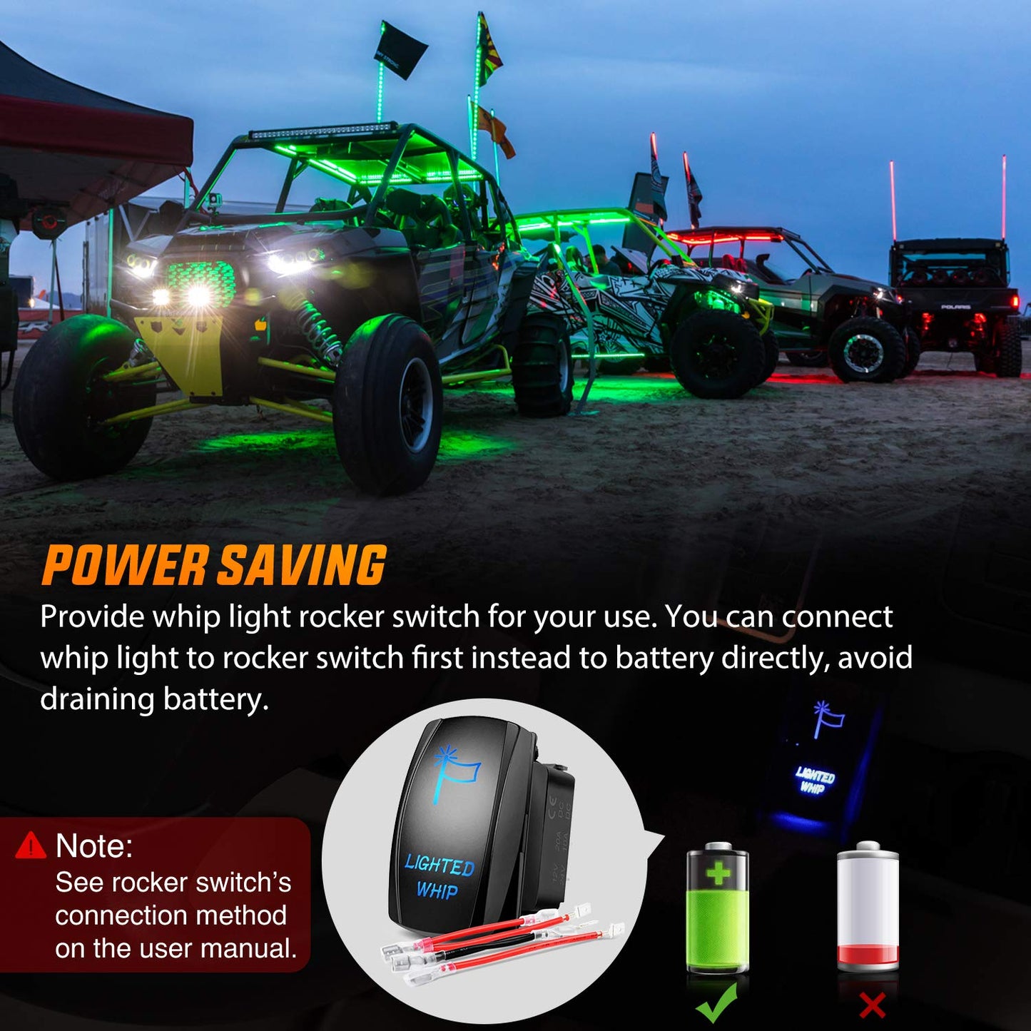 Nilight - TL-27 2PCS 4FT Spiral RGB Led Whip Light with Spring Base Chasing Light RF Remote Control Lighted Antenna Whips for Can am ATV UTV RZR Polaris Dune Buggy Offroad Truck