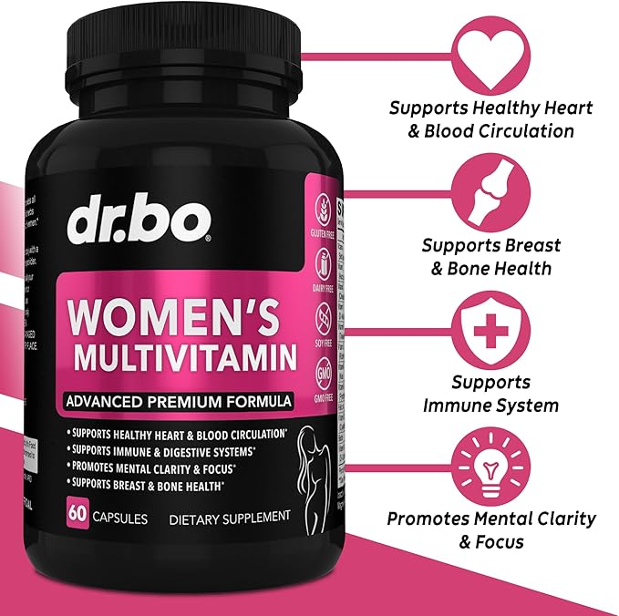 Womens Multivitamin - Natural Daily Multi Vitamins for Women - Womans Energy Vitamin Supplements Magnesium Plus Zinc - Woman Multipurpose Minerals Health Supplement Capsules - Iron & Soy Free Pills