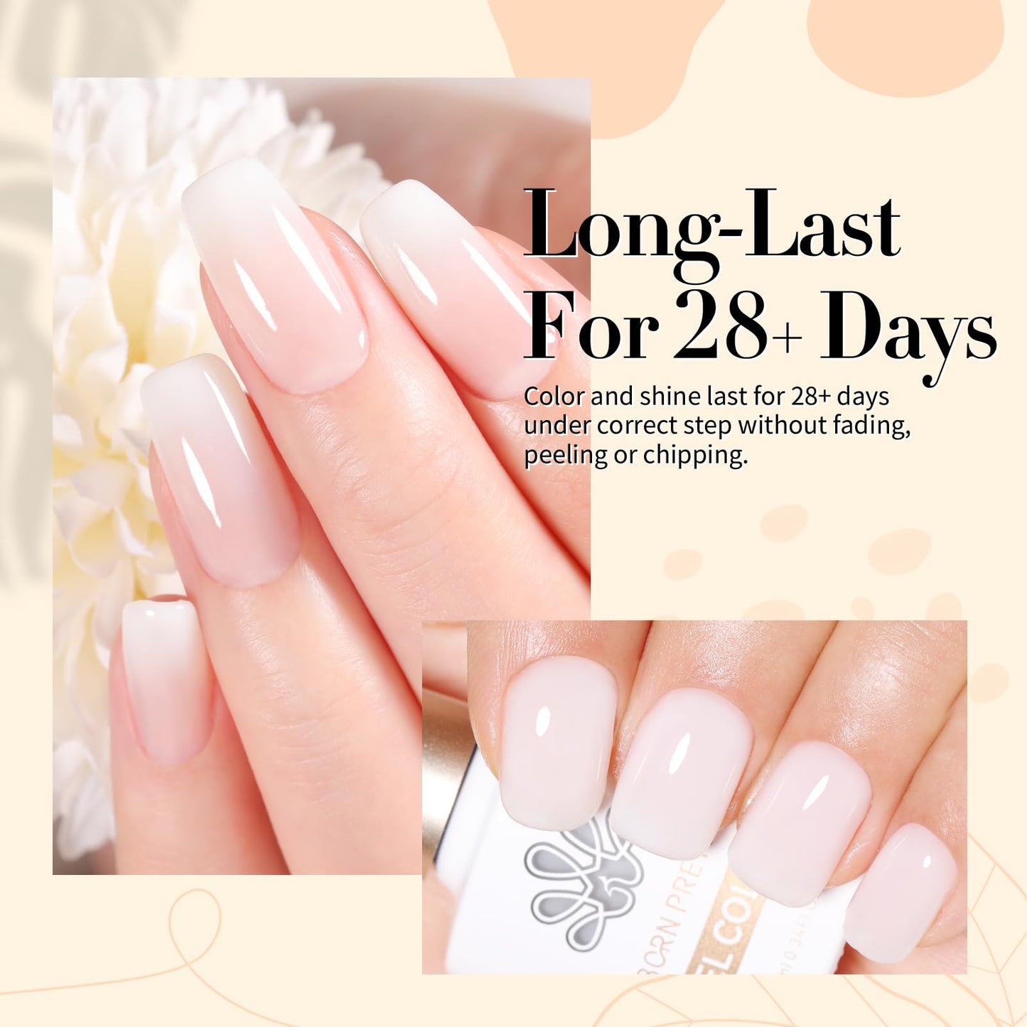 Born Pretty Milky White Gel Nail Polish Jelly White Translucent Natural Color Gel Polish U V LED Nail Art Manicure Varnish