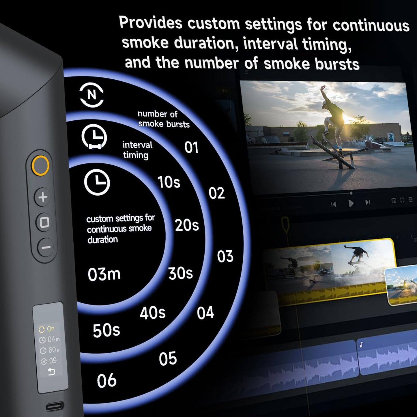 Portable Fog Machine,Handheld Smoke Machine,COLBOR CF5 40W Small Fogger Haze Maker for Indoor Outdoor Photography Halloween Party Cosplay with a Fan RGB Lights Effect Battery Powered Remote Control