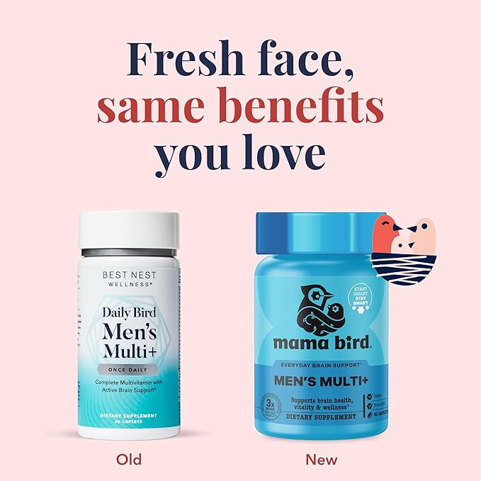 Best Nest Wellness Men's Multi Plus - Daily Multivitamin for Brain & Energy Health Support - Daily Multivitamin for Men - Probiotics & Digestive Enzyme Formula - 30 Caplets