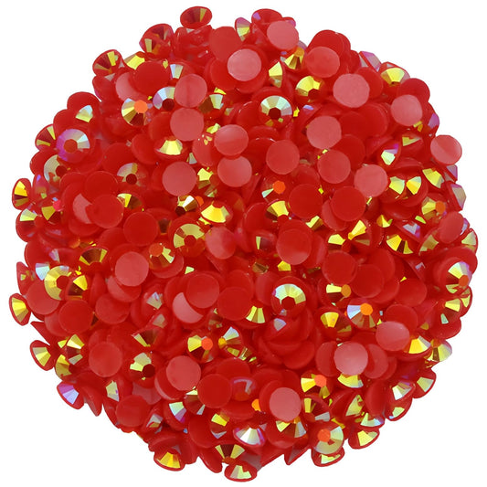 4500 Pcs SS6 2mm AB Flatback Rhinestones for Nails Art Crafts Glitter Round Shine Gems Crystals DIY Clothes Shoes （Red AB）