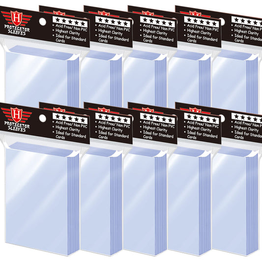 1000 Pcs Card Sleeves Toploaders for Trading Cards, Soft Penny Card Sleeves Card Protectors Plastic Card Holders Fit for MTG, Yugioh Baseball Card, Sports Cards, Game Card Standard Cards