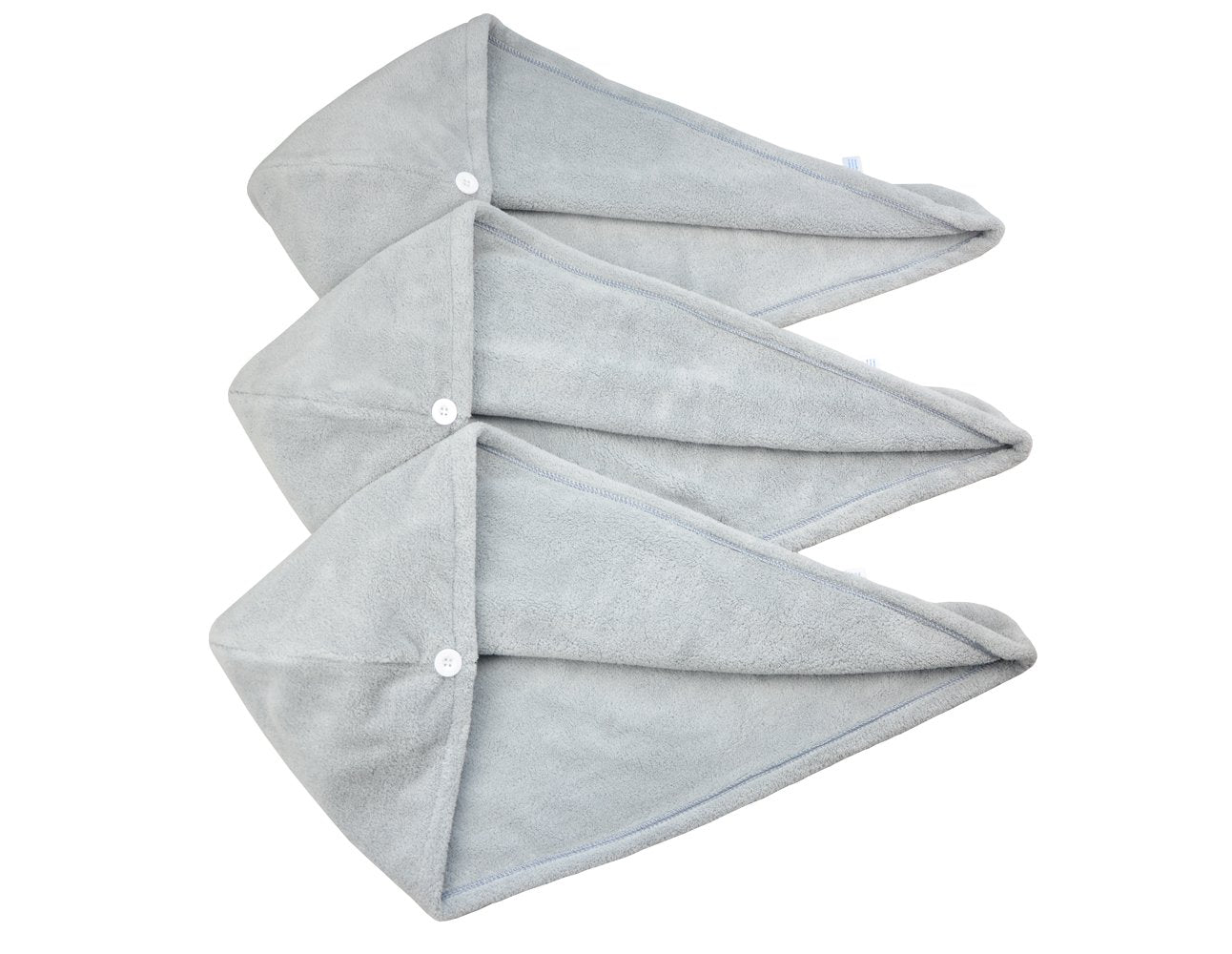 HOPESHINE Women's Soft Shower Hair Towel Twist Hair Turban Wrap Drying Cap Great Gift for Women (Grey 3-Pack)