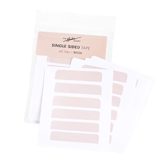 Single Sided Tape-In Extension Tape by The Hair Shop-Professional Strong No Residue Bonding Single-Sided Replacement Tape for 100% Remy Human Hair Extensions, 60 Tabs (4 cm x 0.9 cm) (Beige)