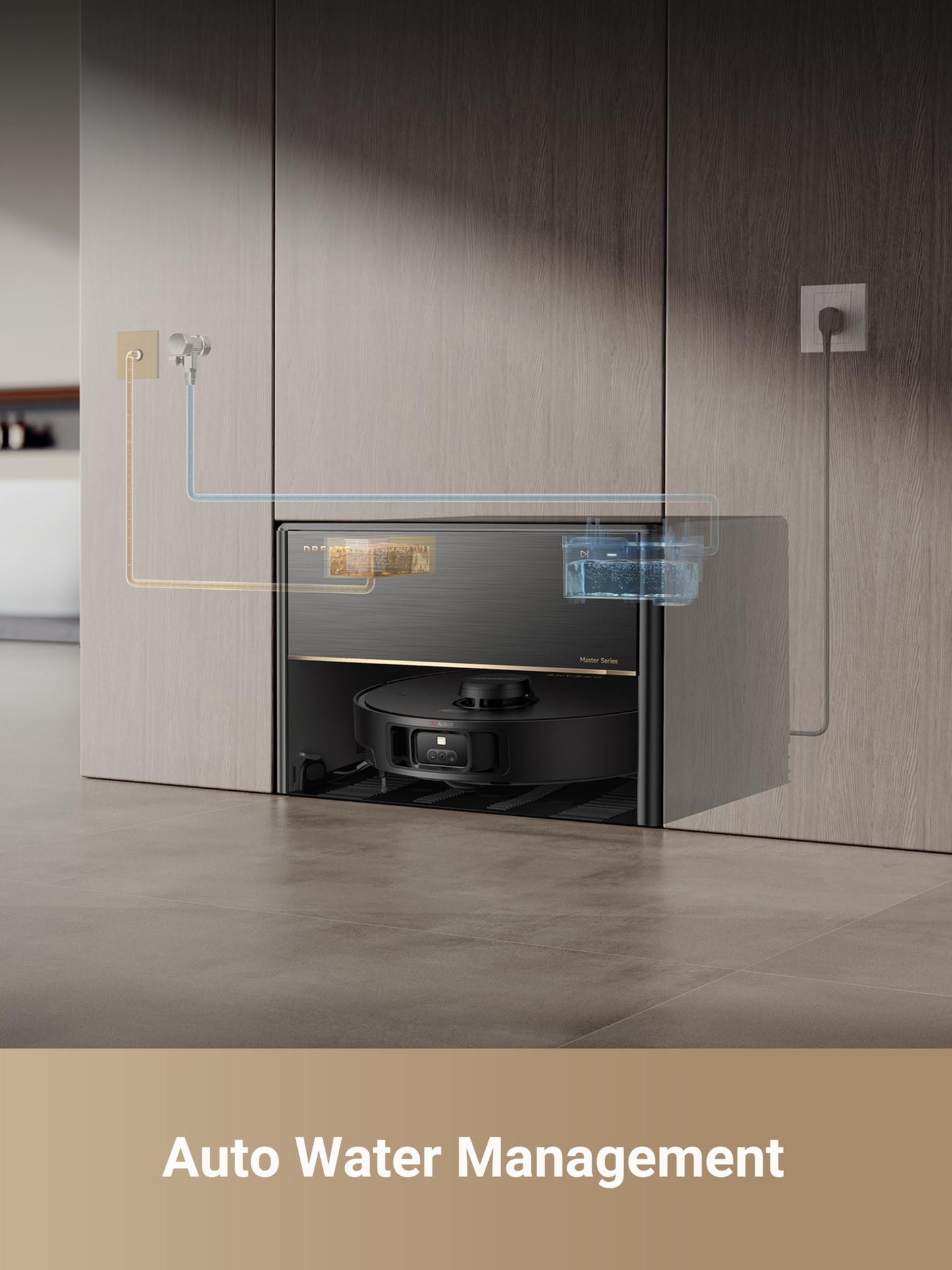 DREAME X40 Master Robot Vacuum Cleaner, 12,000Pa Suction, Auto Refilling & Draining, Smart Navigation, Mop Self-Cleaning, Pet-Friendly, 11 inch Compact Base, Alexa/Siri/Google Home Compatible