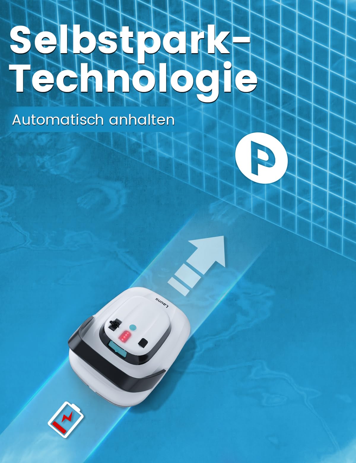 (2025 Upgrade) Launs S1 Cordless Robotic Pool Cleaner, Dual Motors & Suction Ports Automatic Pool Vacuum Robot Lasts up to 90 Min, Self-Parking Ideal for Above Ground Pools (New)