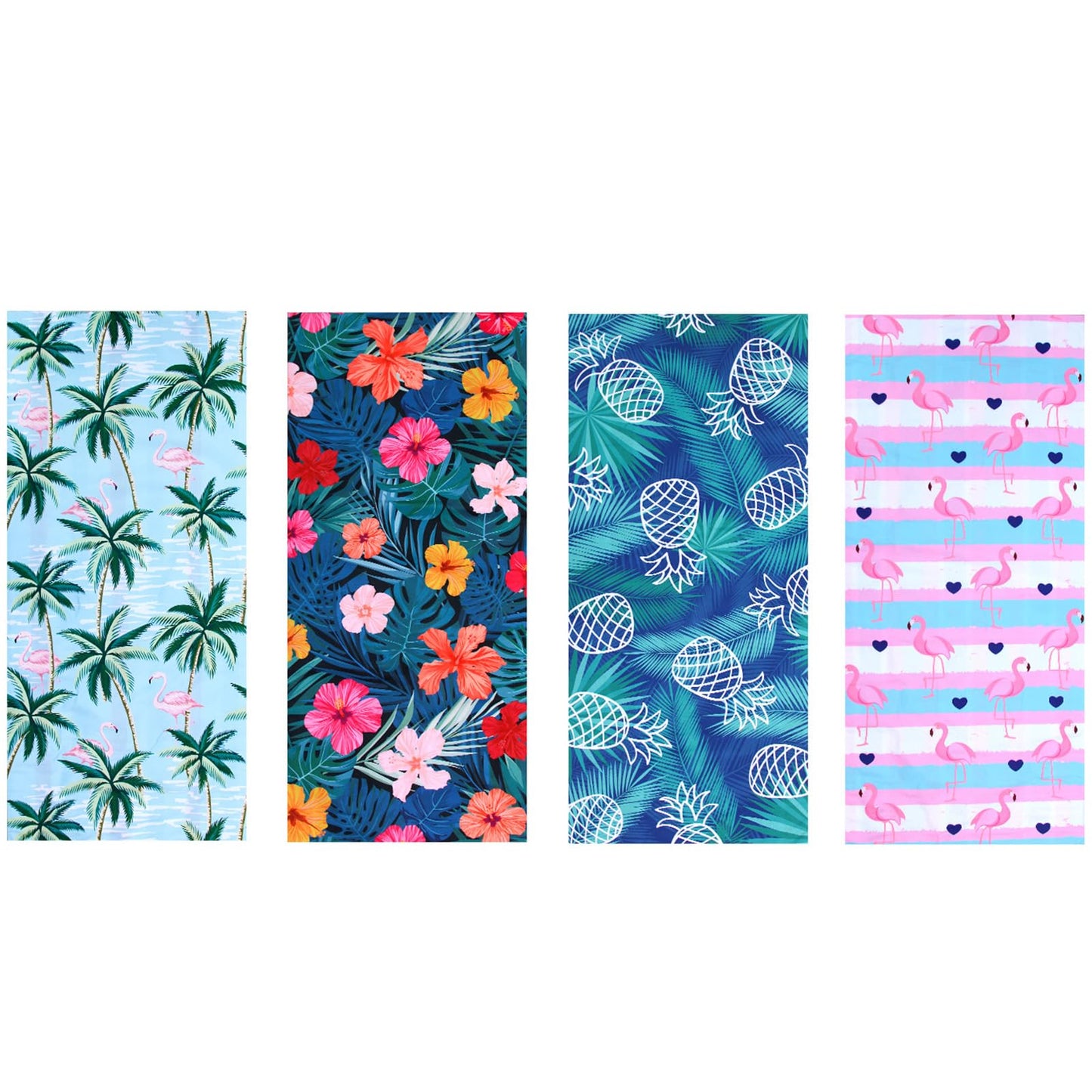 4 Pack Microfiber Oversized Lightweight Beach Towel for Adults Women Men, Reversible 71" x 32" XL Extra Large Thin Quick Dry Sand Free Pool Towels for Travel Sport Swimming Camping Picnic Yoga Gym