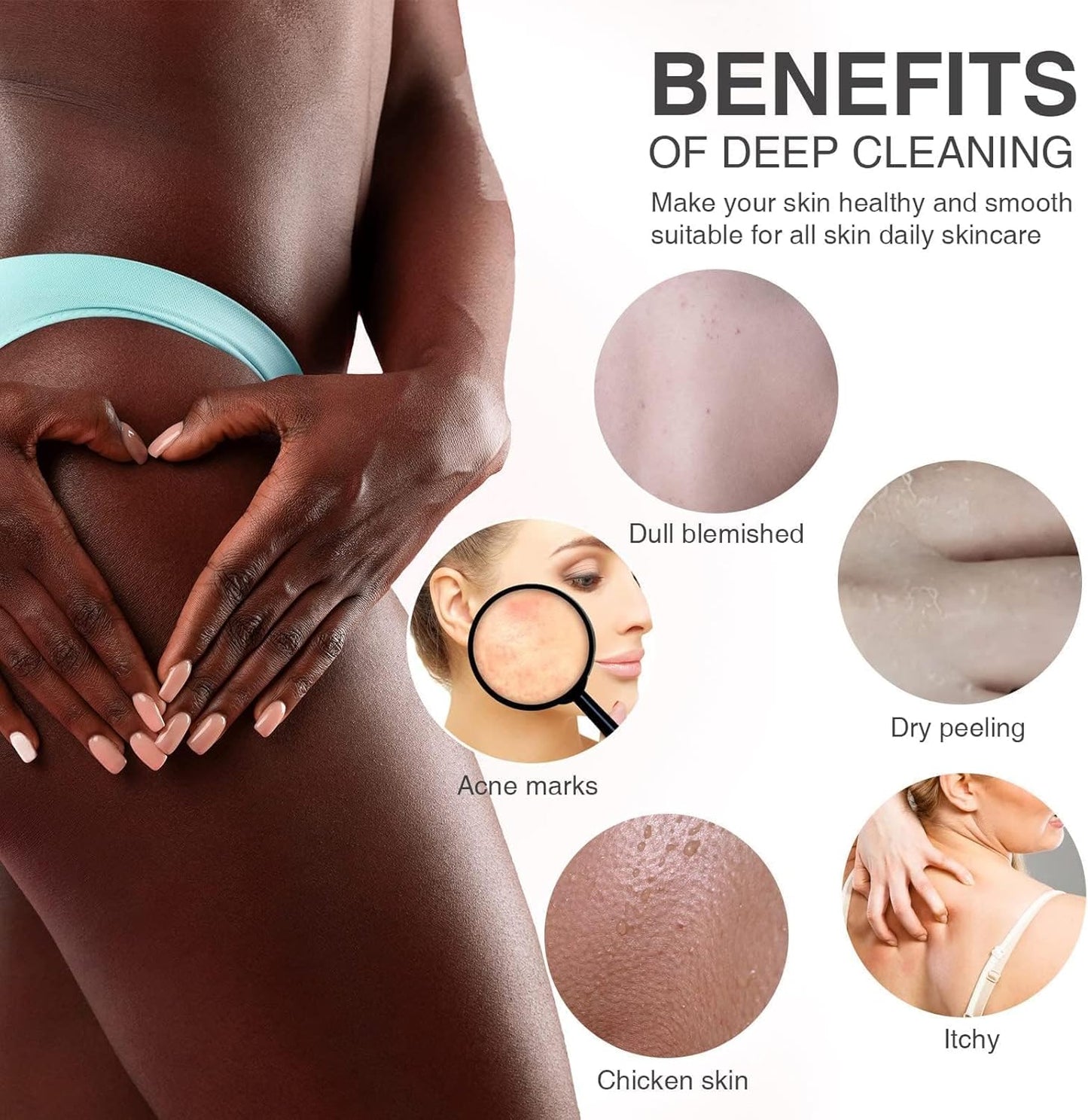 3-Piece African Exfoliating Shower Set | Bright Colors for Smooth Skin