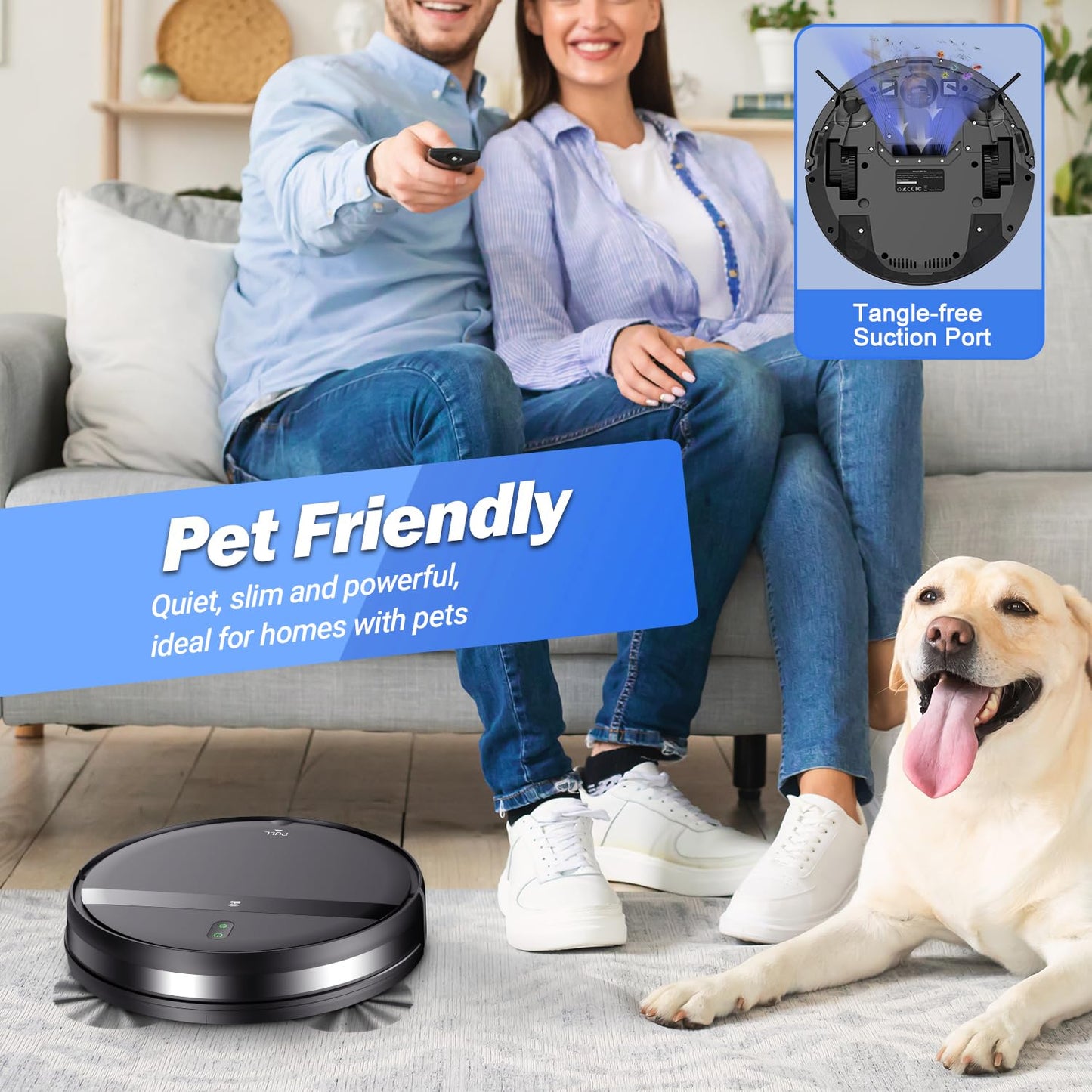 Kilgone Robot Vacuum and Mop Combo for Large Homes & Pet Hair – Smart App/Voice, 2300Pa Sucktion, 120Min Clean, Ultra-Thin 2.87" Design
