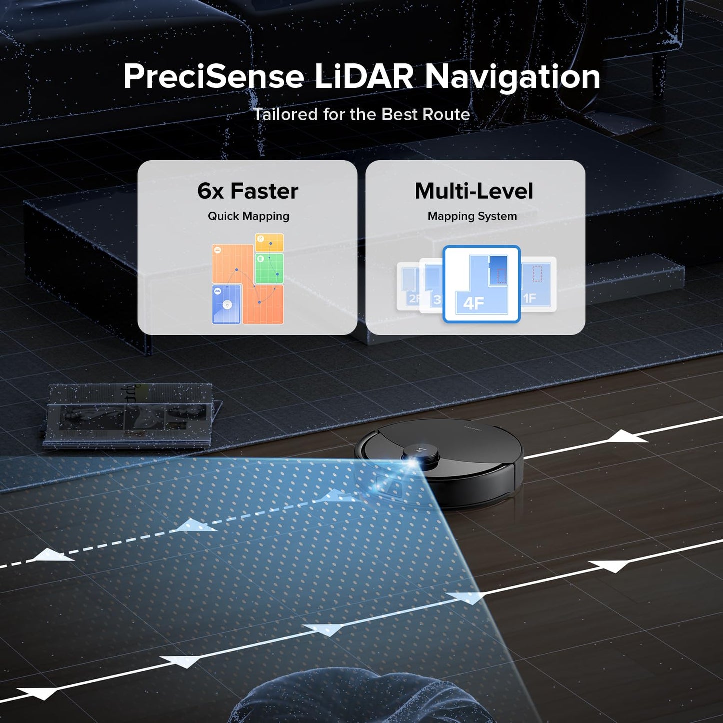 roborock Q10 X5+ Robot Vacuum and Mop, Self-Emptying, Hands-Free Cleaning for up to 7 Weeks, 10,000Pa Suction, Obstacle Avoidance, LiDAR Navigation, No-Go Zones, Black