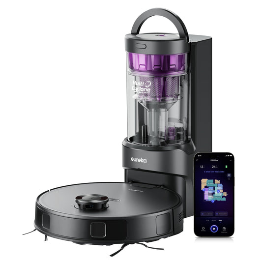 Eureka E20 Plus Robot Vacuum and Mop Combo, Robot Vacuum Cleaner with Bagless Self Emptying Station, 45-Day Capacity 8000Pa Suction and Anti Hair-Tangling Brush App Control LiDAR Navigation