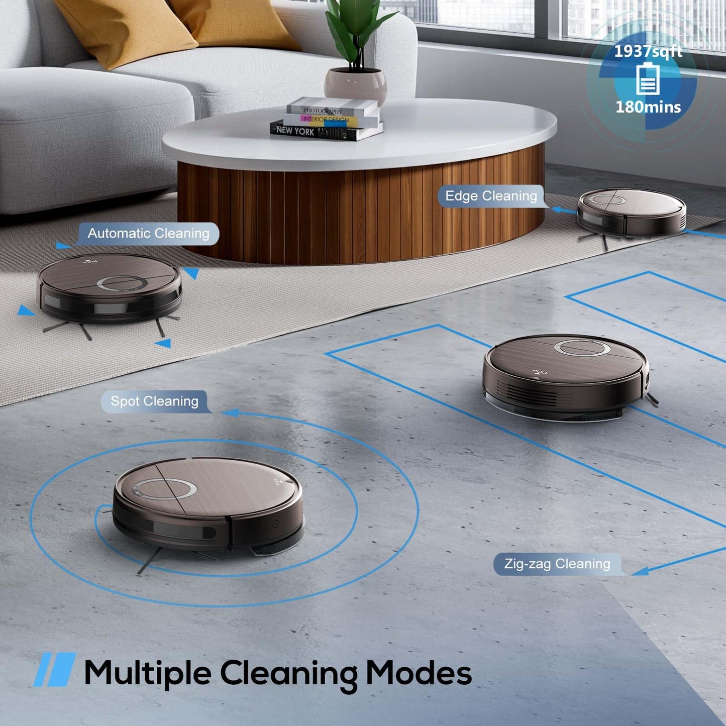 Robot Vacuum and Mop Combo, 2 in 1 Mopping Robot Vacuum Cleaner with 2000Pa Max Suction, Wi-Fi/App/Remote, Schedule, Self-Charging Slim Robotic Vacuum, Ideal for Pet Hair, Low-Pile Carpet, Hard Floor