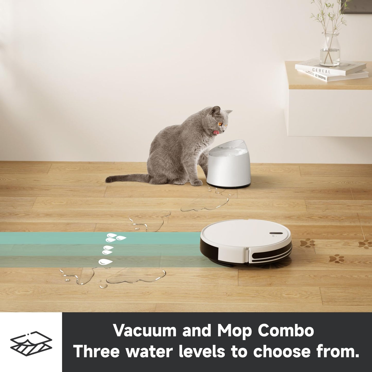 Timnbo L200s Robot Vacuum Cleaner and Mop Touchless Vacuum Automatic Vacuum Robotic Self-Charging Ideal for Pet Hair Hard Floor, White
