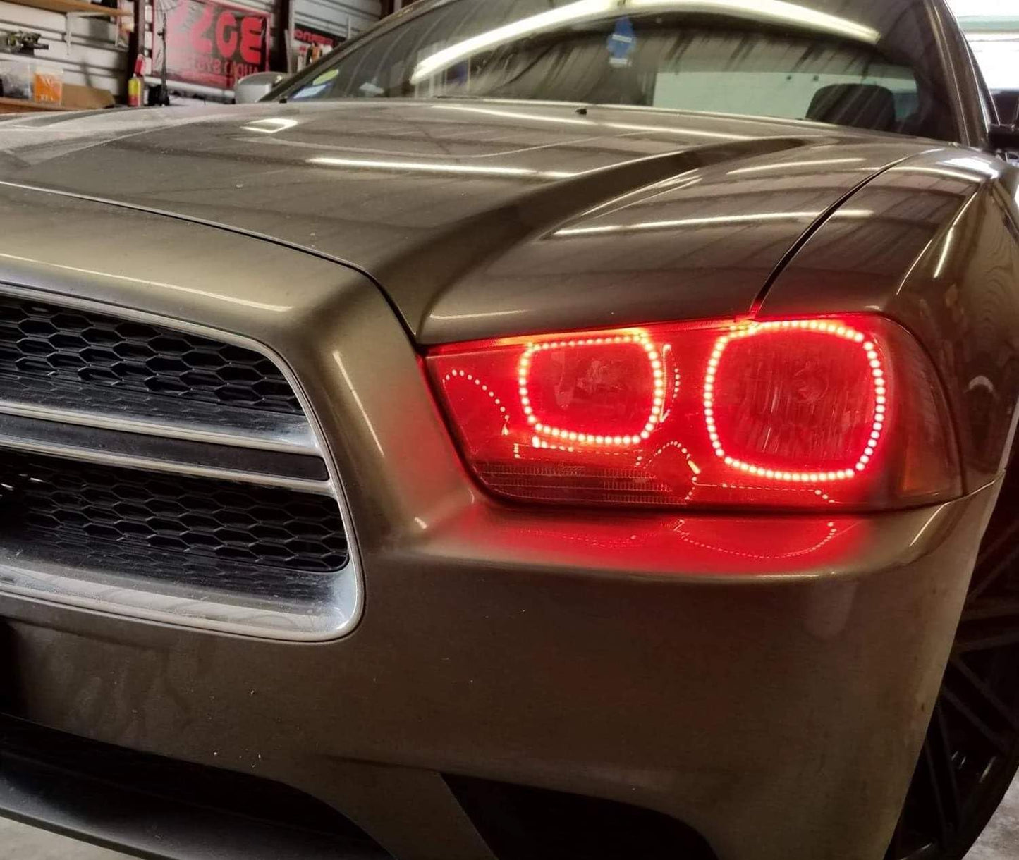 iJDMTOY 210-LED RGB Multi-Color LED Angel Eyes Halo Rings Compatible with Dodge 2011-2014 Charger Front Road Illuminating Lights w/Adjustable Setting