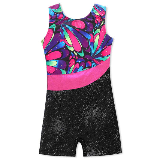 HOZIY Diamond Leotard for Girls Gymnastics 5t 6t 5-6 Biketard Assorted Colors Colorful Rose Red