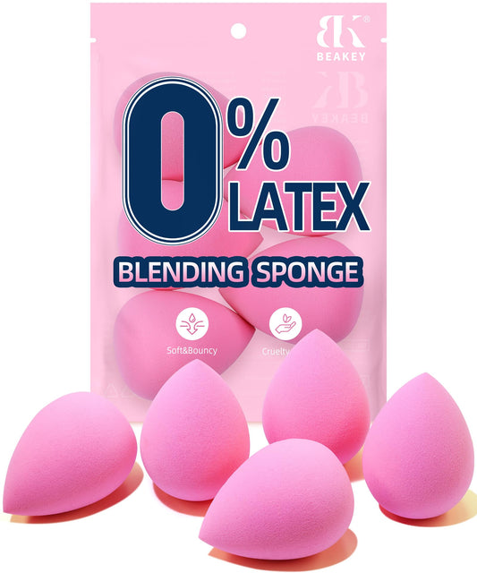 Beakey Latex-Free Blender Makeup Sponge For Blending, Pink Makeup Sponge Set, Soft Beauty Sponge, For Flawless Application Of Li