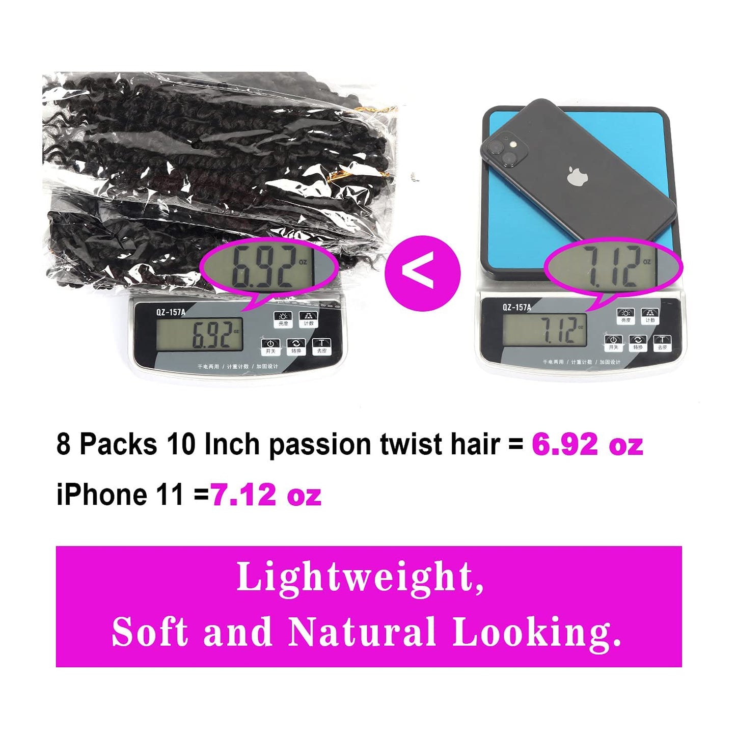 Bileaf 8 Packs Passion Twist Crochet Hair for Women Pre Looped Passion Twist Hair 8 Inch, Pre-Twisted Crochet Passion Twists Bohemian Braiding Crochet Twist Hair for Kids Hair Extensions #1