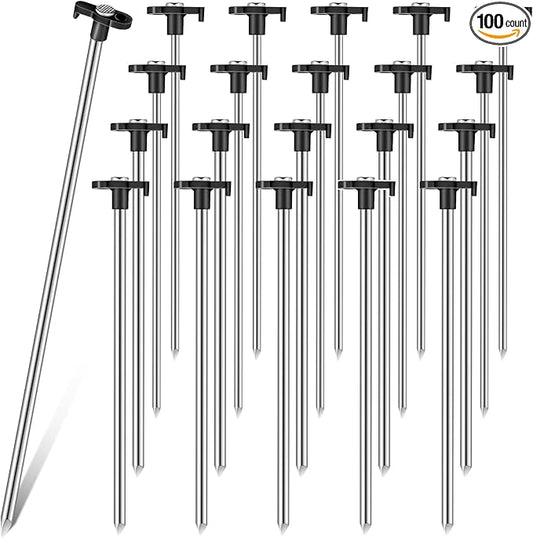 Shimeyao 10 Inch Tent Stakes Heavy Duty Camping Stakes Bulk Galvanized Non Rust Tent Pegs Metal Camping Spikes for Outdoor Camping Pitching Canopy