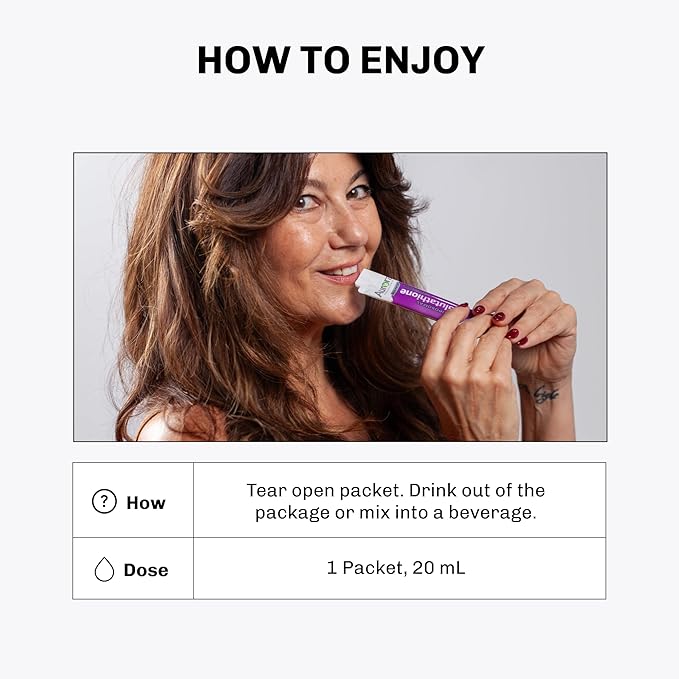 Aurora Nutrascience Mega-Liposomal Liquid Glutathione, Immune & Antioxidant Gut Health Support Supplement, 750 mg per Serving, Non-GMO, Sugar-Free, 32 Single Serve Packets