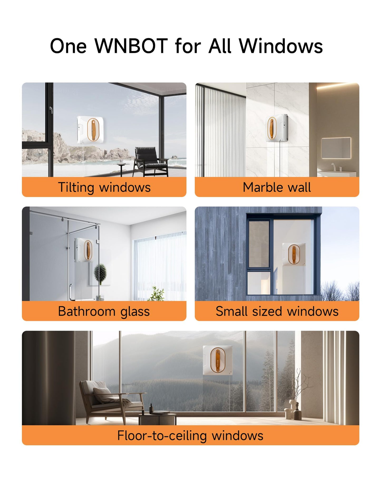 SEEING.U Window Cleaning Robot, Window Cleaner Robot with Dual Water Spray 6000Pa Suction Power Automatic Cleaning with Intelligent Path Planning Perfect for High-Rise Windows and Glass Doors