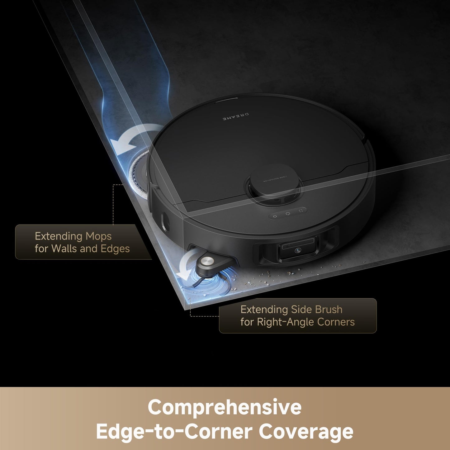 DREAME L40s Ultra Robot Vacuum and Mop, Auto-Empty, Mop Self-Cleaning, 1,9000Pa Suction, 100% Detangling DuoBrush, Extending Mops and Side Brush, 40mm Obstacle Clearing, App & Voice Control (Black)